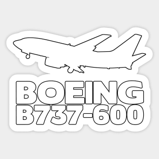 Boeing B737-600 Silhouette Print (White) Sticker